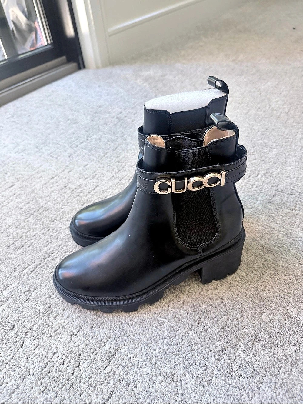 G Logo-Strap Chelsea Boots Black (Women's)